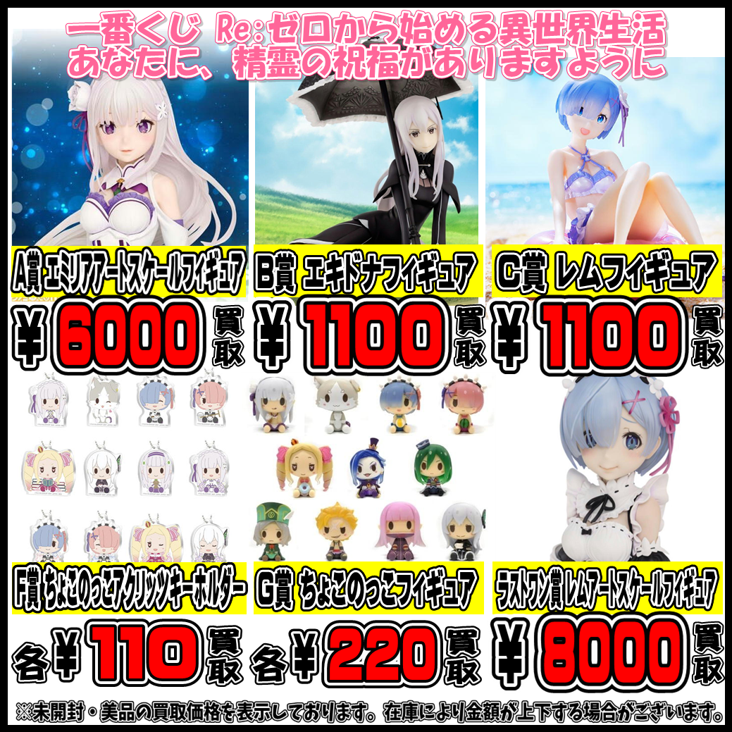 一番くじ リゼロ ～夢見る、未来の物語～強化買取実施中！！ 6/2 