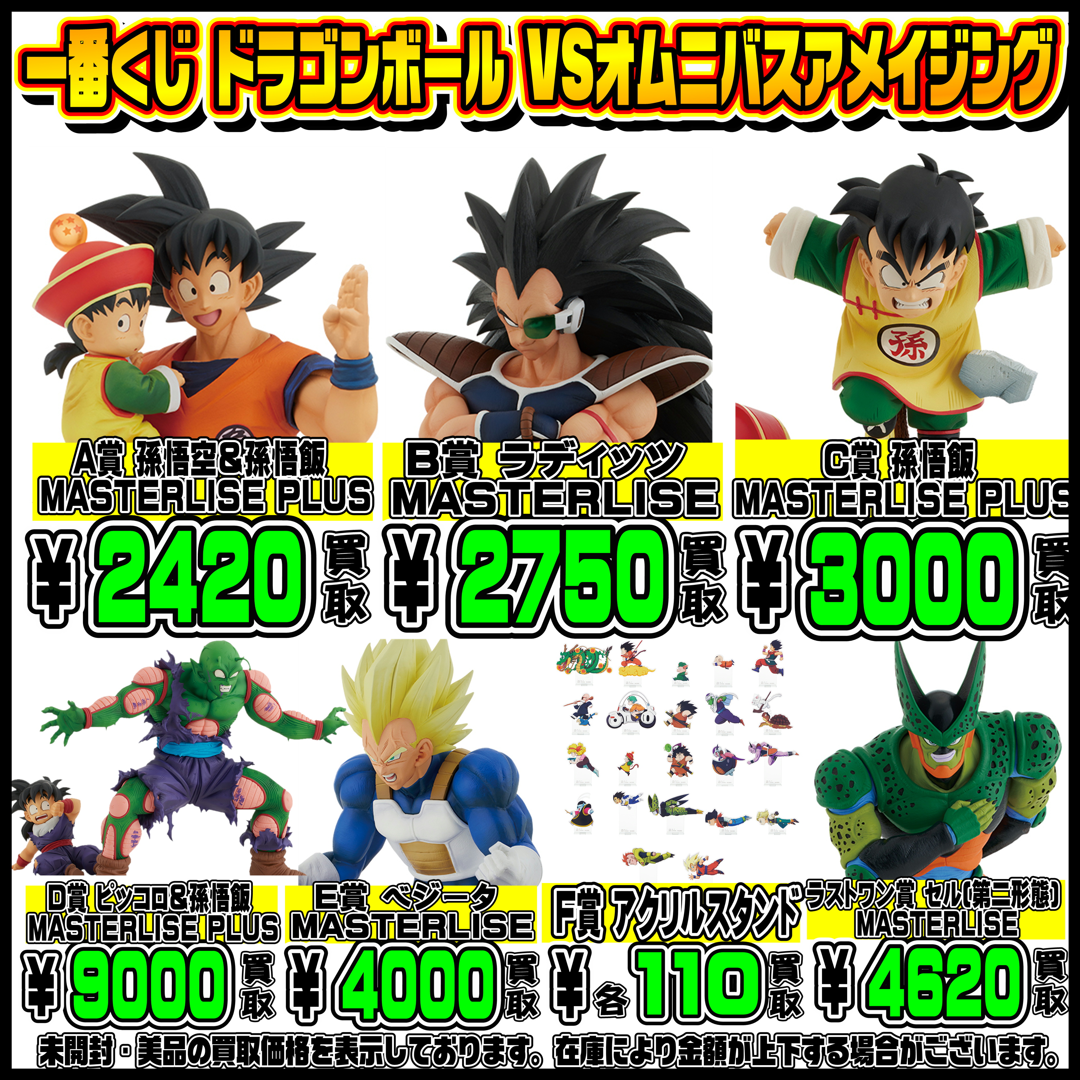 最新一番くじ買取表更新しました！ 6/22 ドラゴンボール 