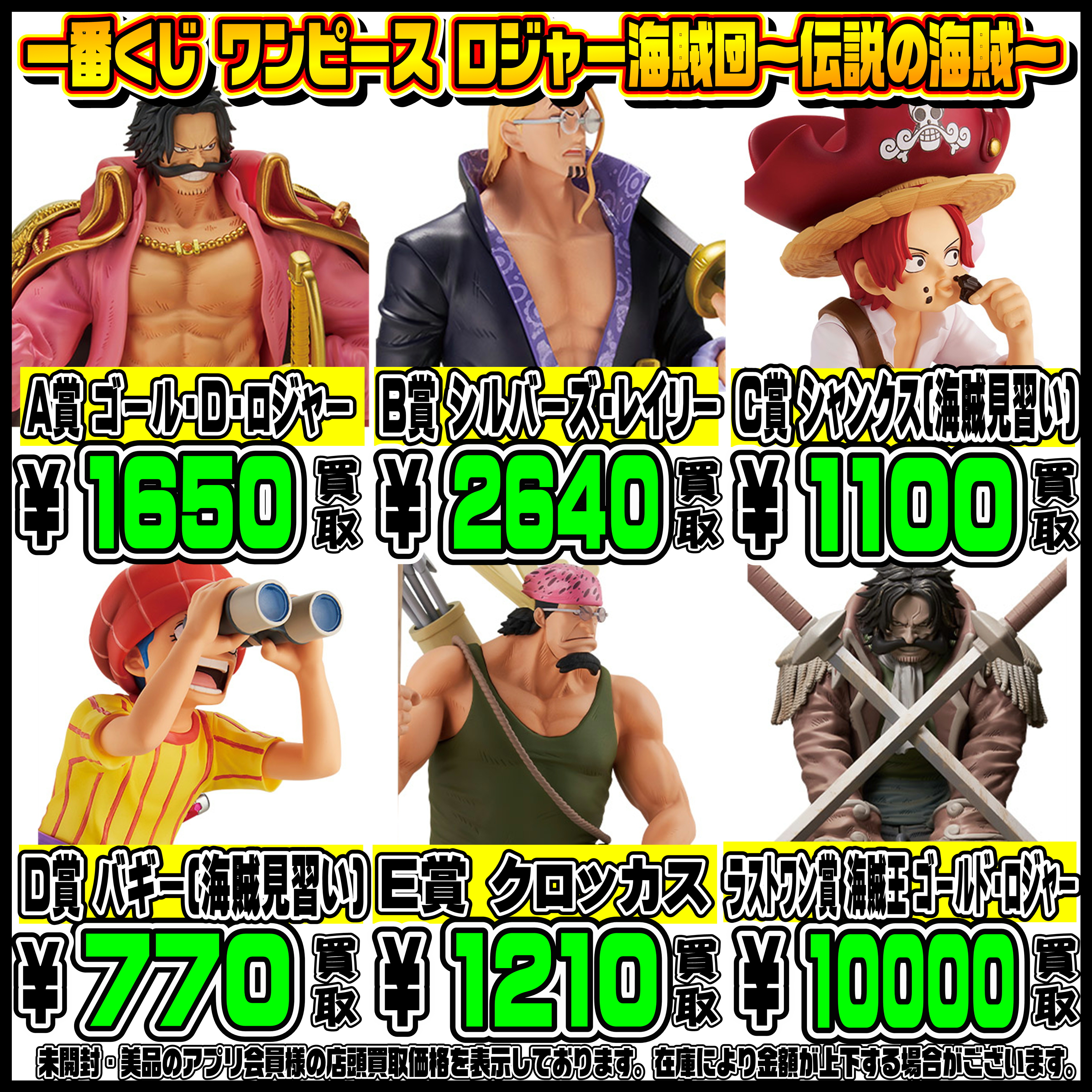 新作一番くじ買取リスト更新しました！ 3/26～ BLEACH・ホロライブ 