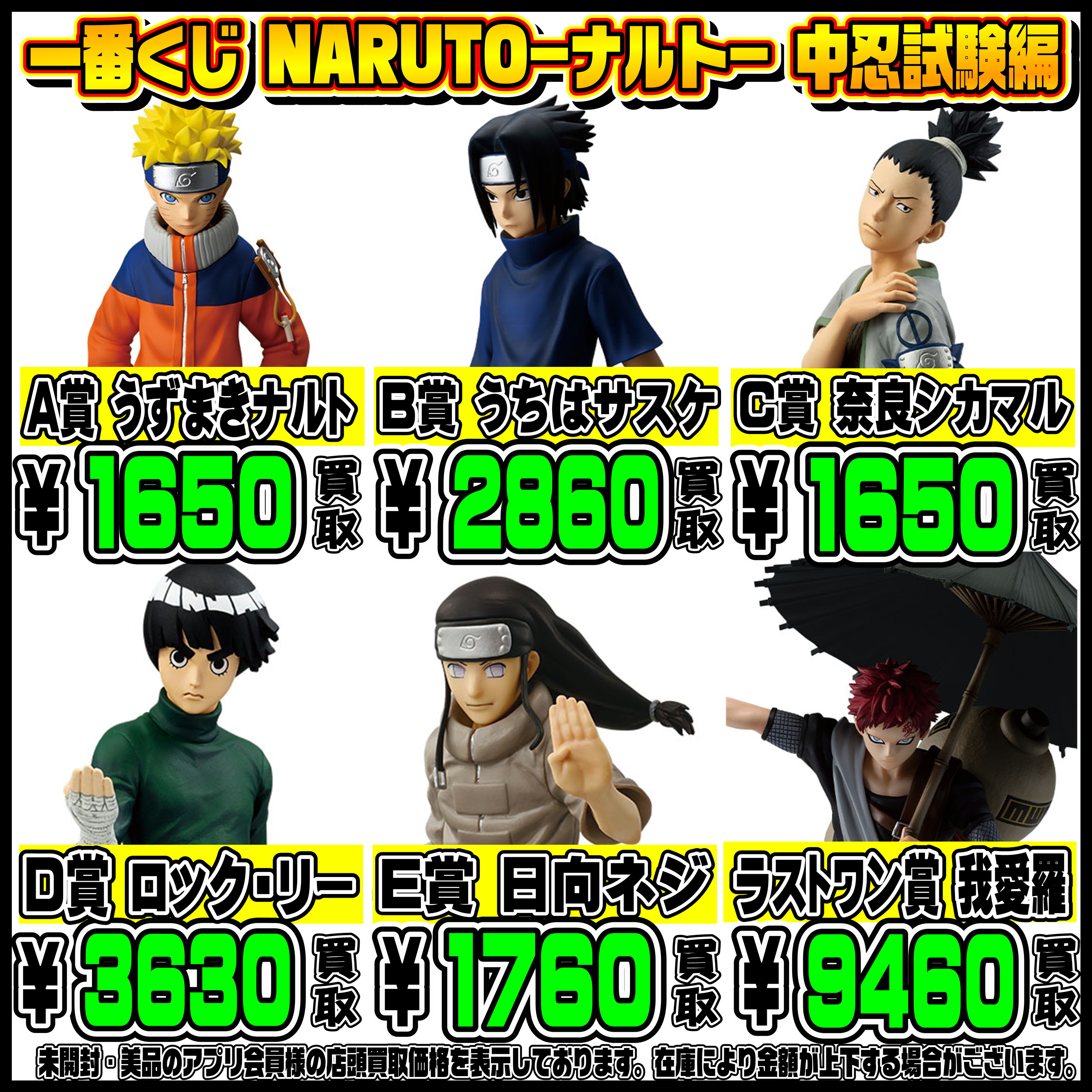 新作一番くじ買取リスト更新しました！ 5/1～ 進撃の巨人・ヒロアカ 