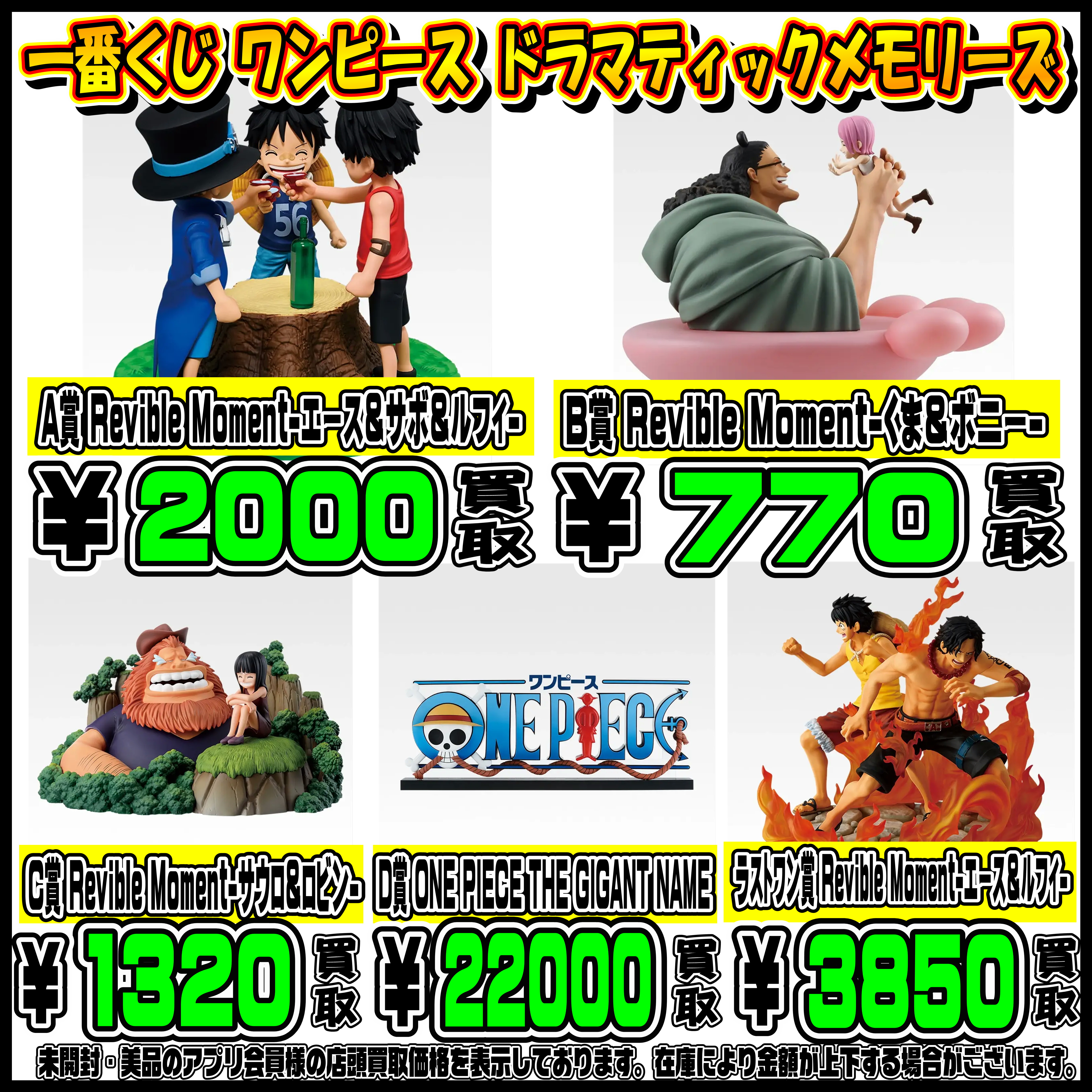 新作一番くじ買取リスト更新しました！ 1/29～ ナルト・雪ミク