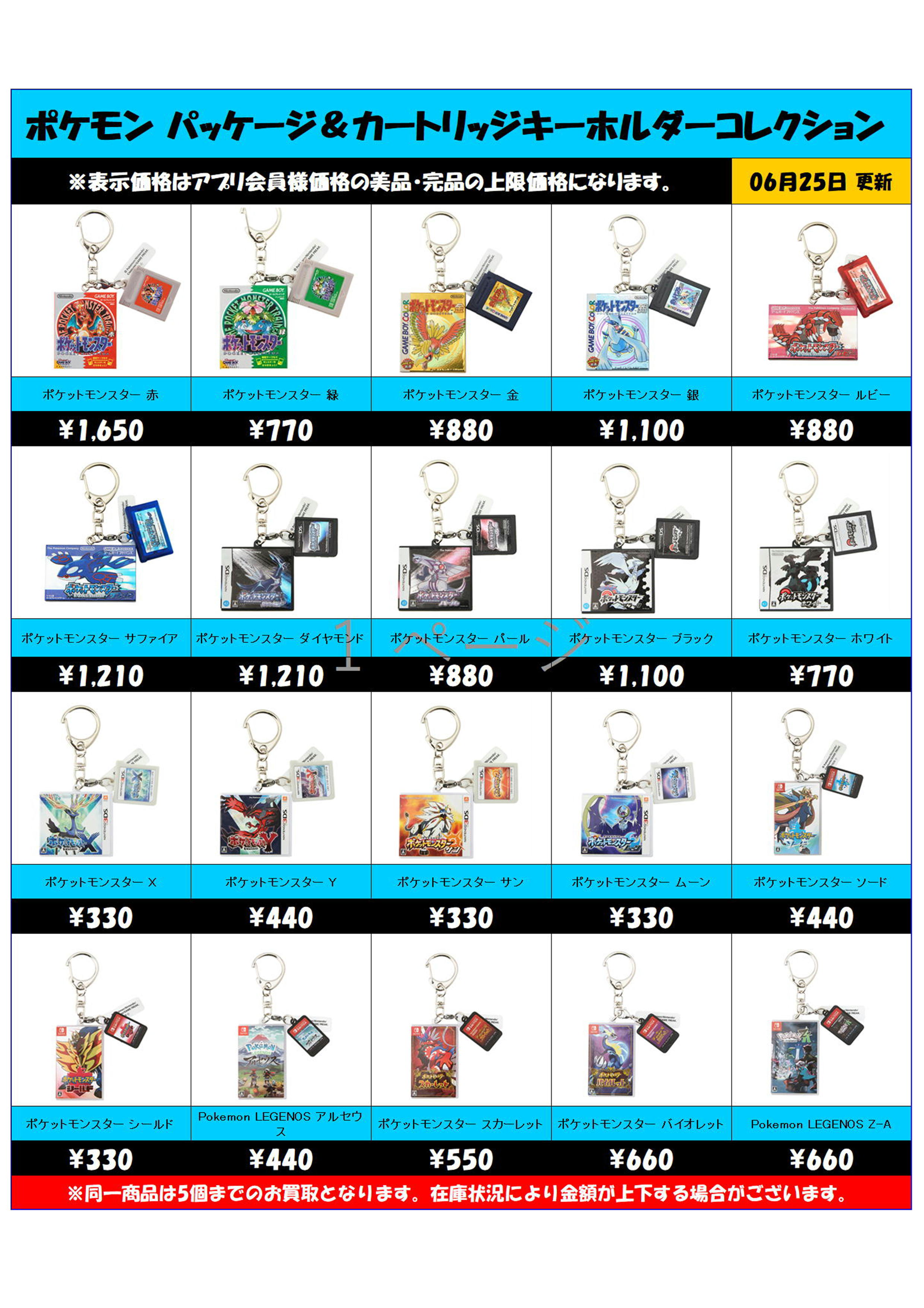 ポケモン パッケージ＆カートリッジキーホルダーコレクション 超高額 